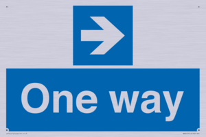 One way with right directional arrow
